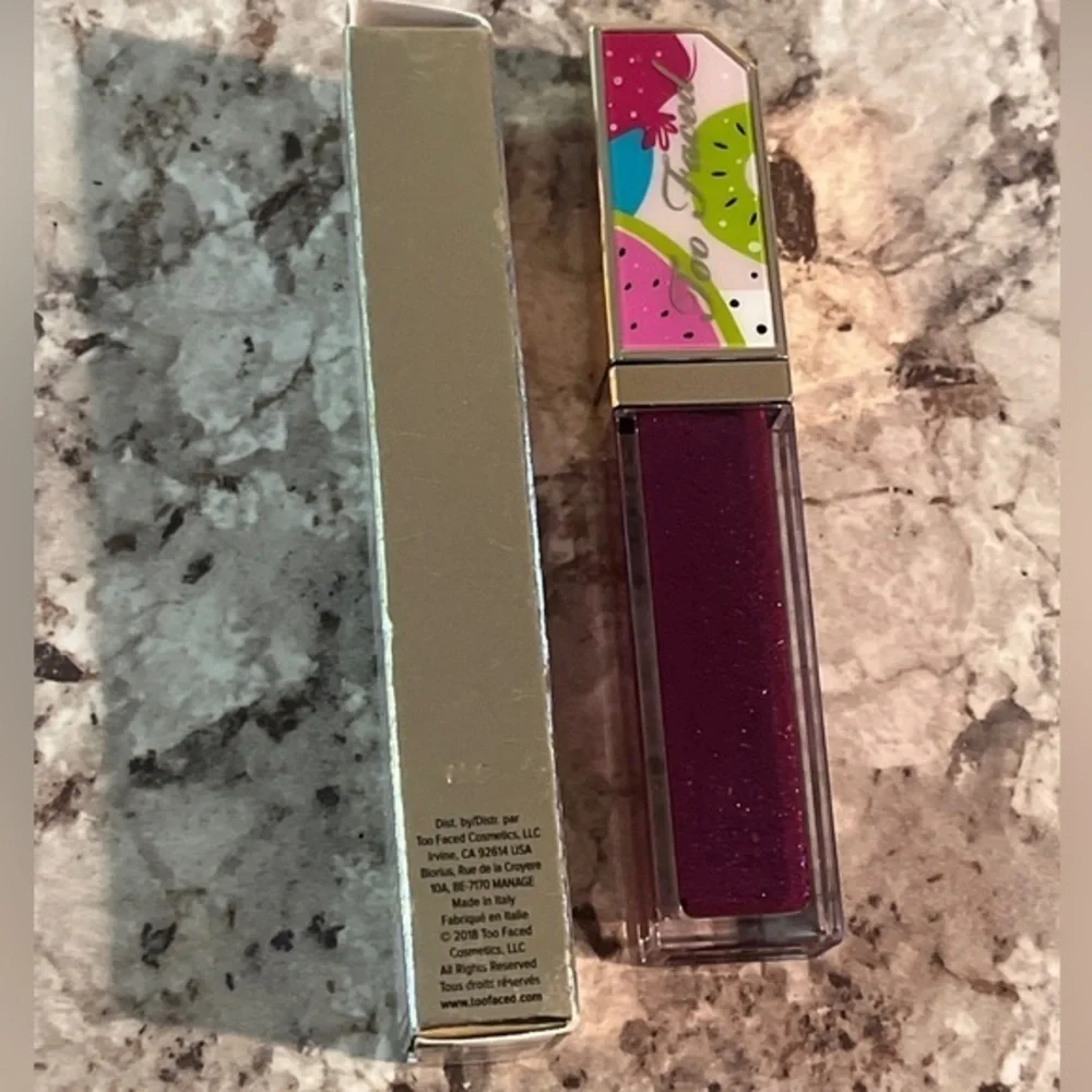 Too Faced Juicy Fruits Lip Gloss‎ Glaze “Plum Crazy!” 7ml/0.24 oz NEW With Box